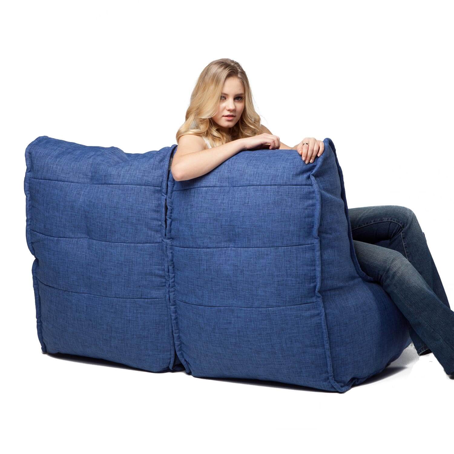 2 Seater Cream Sofa, Designer Bean Bag Couch