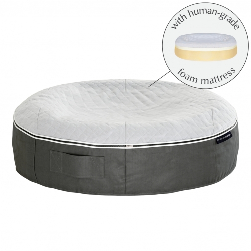 Large Rebound Foam Mattress Cooling ThermoQuilt Dog Bed (Silver)